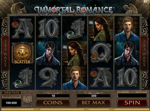 Immortal Romance Slot Game Paytable